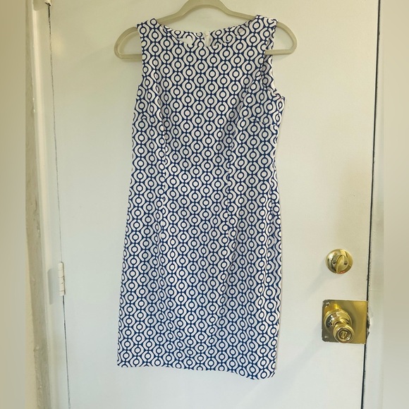 ALYX LIMITED |  women’s Above The Knee Blue White Print Geometric Dress | Size 4 - Picture 6 of 6
